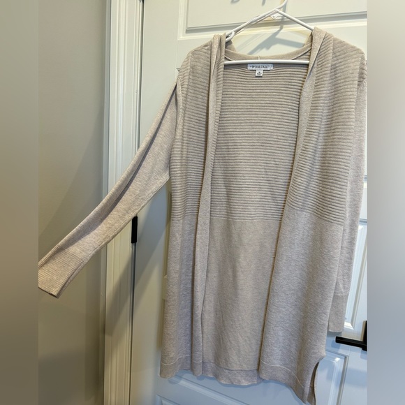 99 Jane St Hooded Open Cardigan with Split Hem & Ribbing Size Medium - Picture 2 of 6